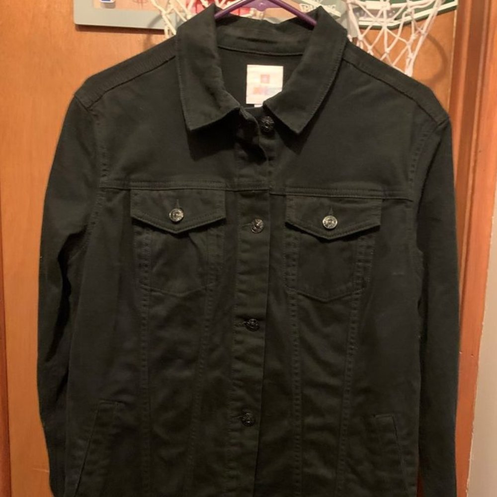 Lularoe solid black denim Jaxon jacket